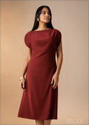 Petal Sleeve Midi Dress - 180926
