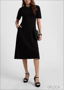 Short Sleeved Midi Dress - 051026