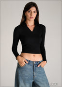 Long Sleeve Collared Top - 110626