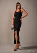 Sleeveless Halter Neck Maxi Dress - 160326