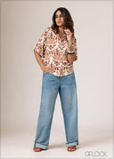 Cuban Collar Printed Shirt - 010626