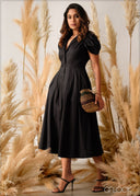 Shirt Collar Button Down Dress - 240626