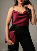 Strappy Cowl Cami Top - 051225
