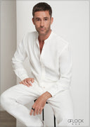 Stand-Up Collar Long Sleeve Shirt - 160725