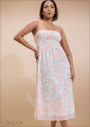 Smocked Strappy Dress - 230725