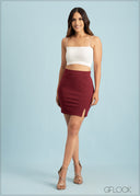 Slit Detail Mini Skirt - 020623