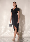 Twist Front Wrap Dress - 110125
