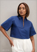 Zipper Detailed Crop Top - 300625