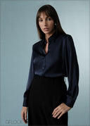 Long Sleeve Satin Shirt - 071125