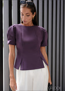 Puff Sleeve Double Slit Top - 070826