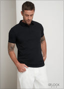 Embossed Collar Polo T-Shirt - 080425