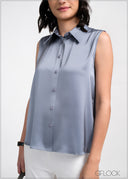 Satin Sleeveless Shirt - 190525