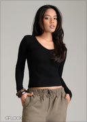 Long Sleeve Rib Top - 061225