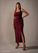 Sleeveless Halter Neck Maxi Dress - 160326