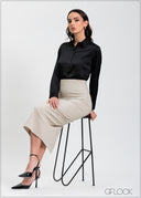 Long Sleeve Satin Shirt - 310325