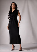 V-Neck Sleeveless Maxi Dress - 151026