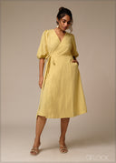 Cotton Wrap Dress - 140926