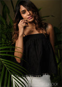 Strappy Embroidered Top - 190326