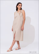 Slit Detail Dress - 300425