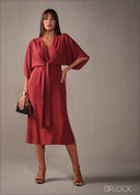 Tie-Up Detail Midi Dress - 160326