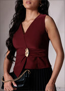 Sleeveless Trim Detail Waistcoat - 151026
