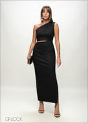 Cut-Out Detail Midi Dress - 090226