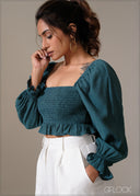 Puff Sleeve Smocked Top - 111225