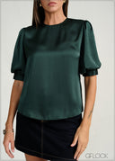 Short Balloon Sleeved Top - 160226