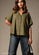 Sleeve Detail Oversized Top - 160126