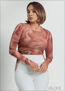 Side Ruched Crop Top - 090725