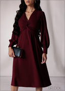 Knot Detail Midi Dress - 151026