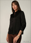 Long Sleeve Satin Shirt - 090326