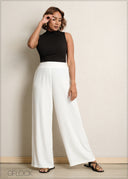 High Neck Sleeveless Rib Top - 090525