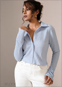 Long Sleeve Textured Top - 121026
