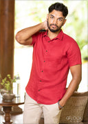 Short Sleeve Linen Shirt - 081222