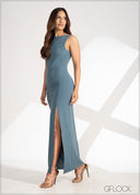 Front Slit Maxi Dress - 230323