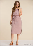 Sleeveless Waist Gathered Dress - GFLOCK.LK