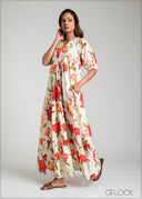 Printed Maxi Dress - 100425I