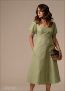 Puff Sleeve Dress - 031026