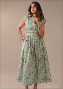 Printed Shirt Dress - 290726