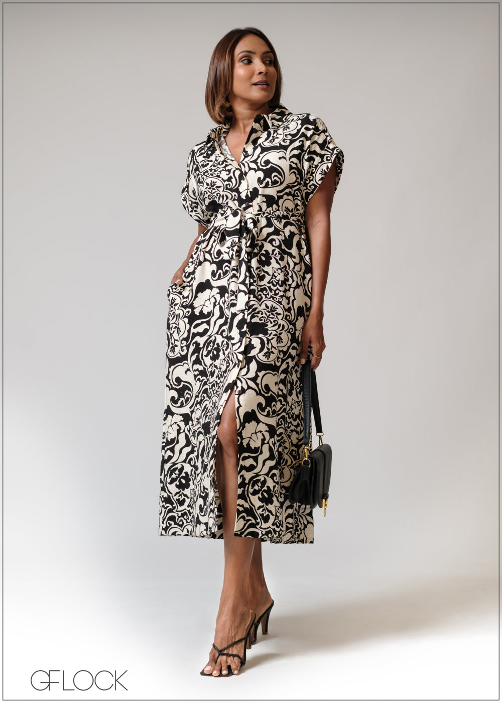 Mono Printed Shirt Dress - 230625