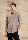 Normal Collar Short Sleeve Shirt - 100424