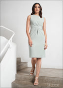 Midi Dress With Tie Detail - 061123