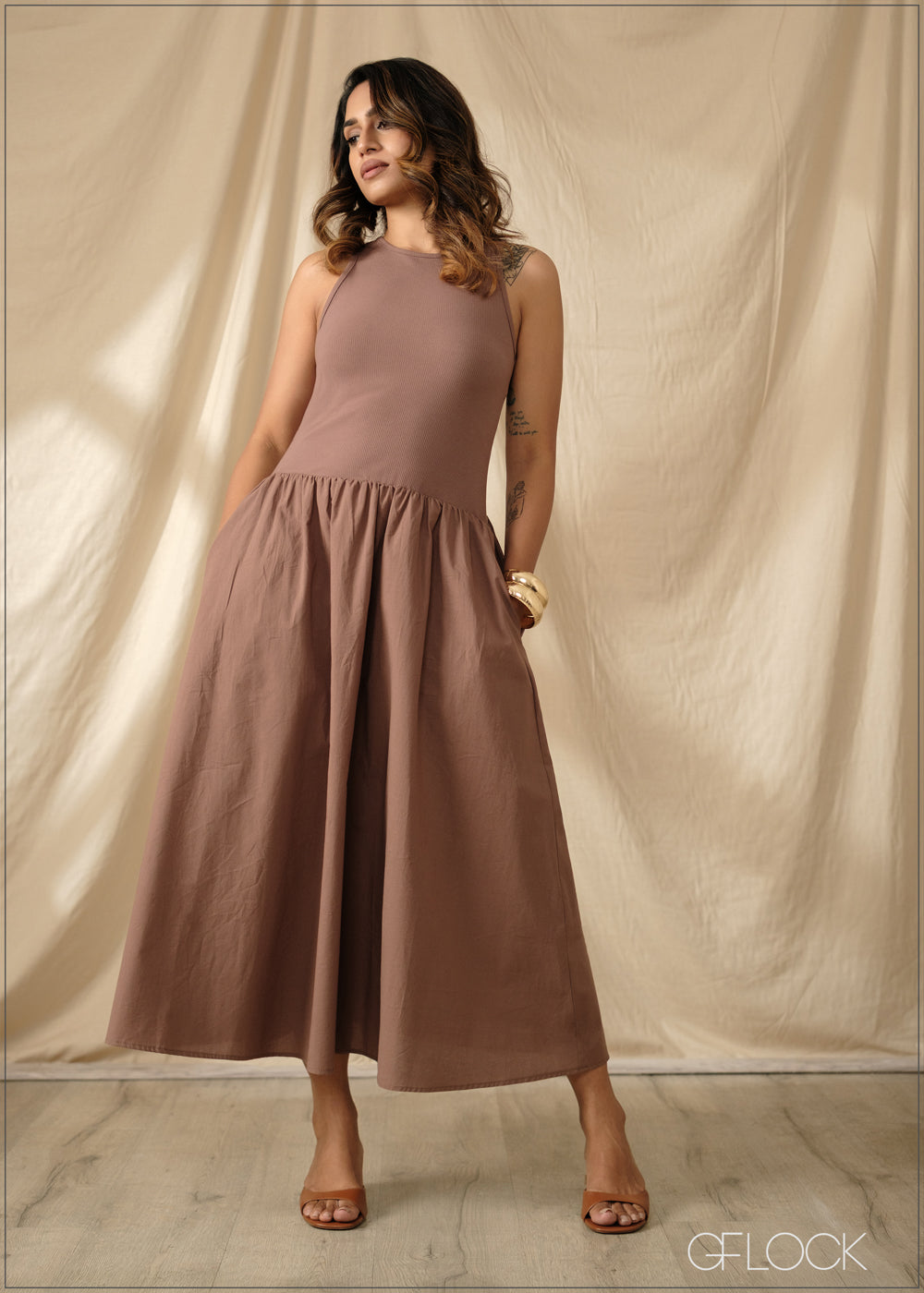 Low Waist Two Tone Dress - 290925