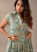 Printed Shirt Dress - 290726