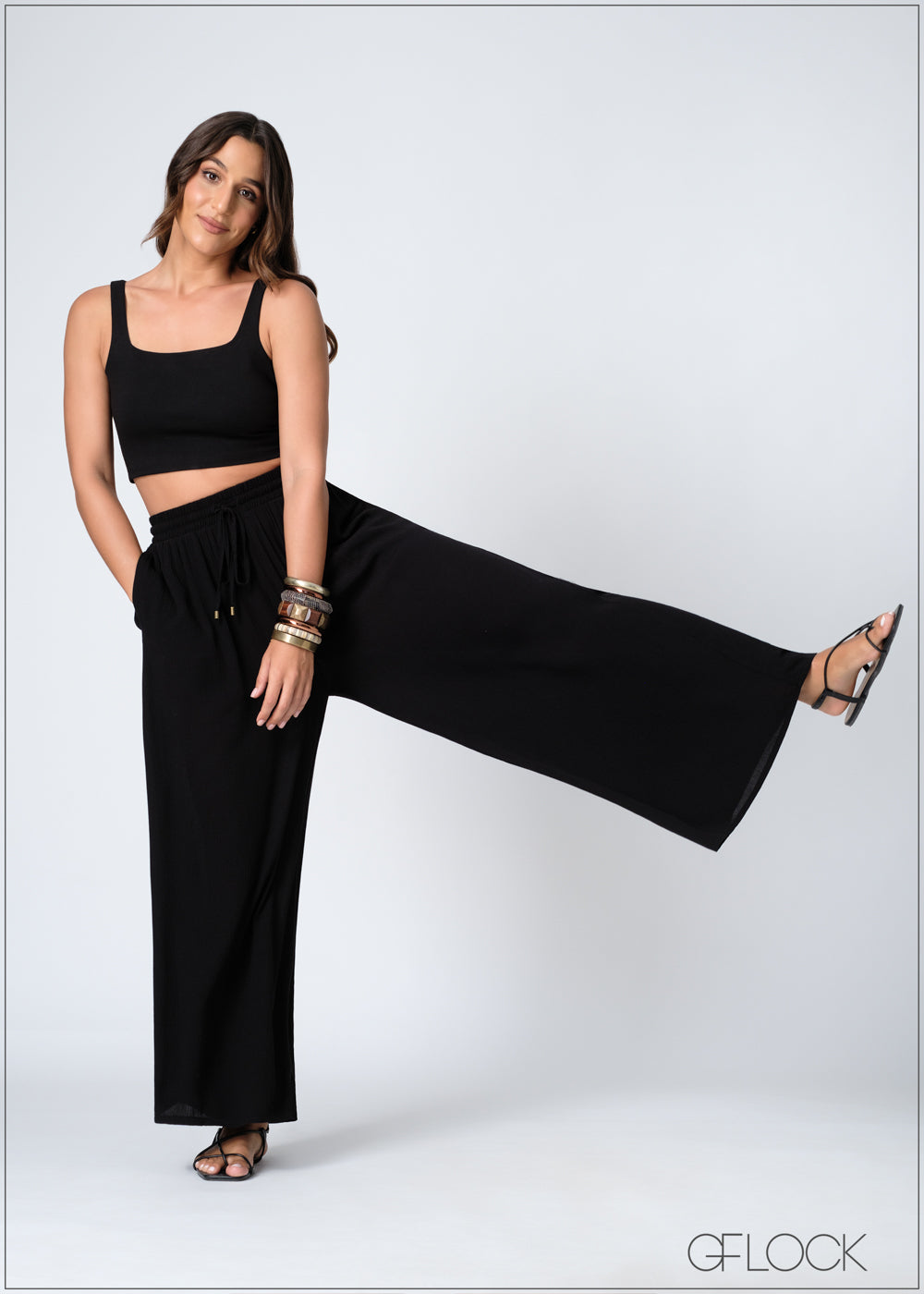 Elasticated Waist Wide Leg Pant - 020924