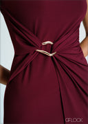 Trim Detailed Sleeveless Midi Dress - 170726