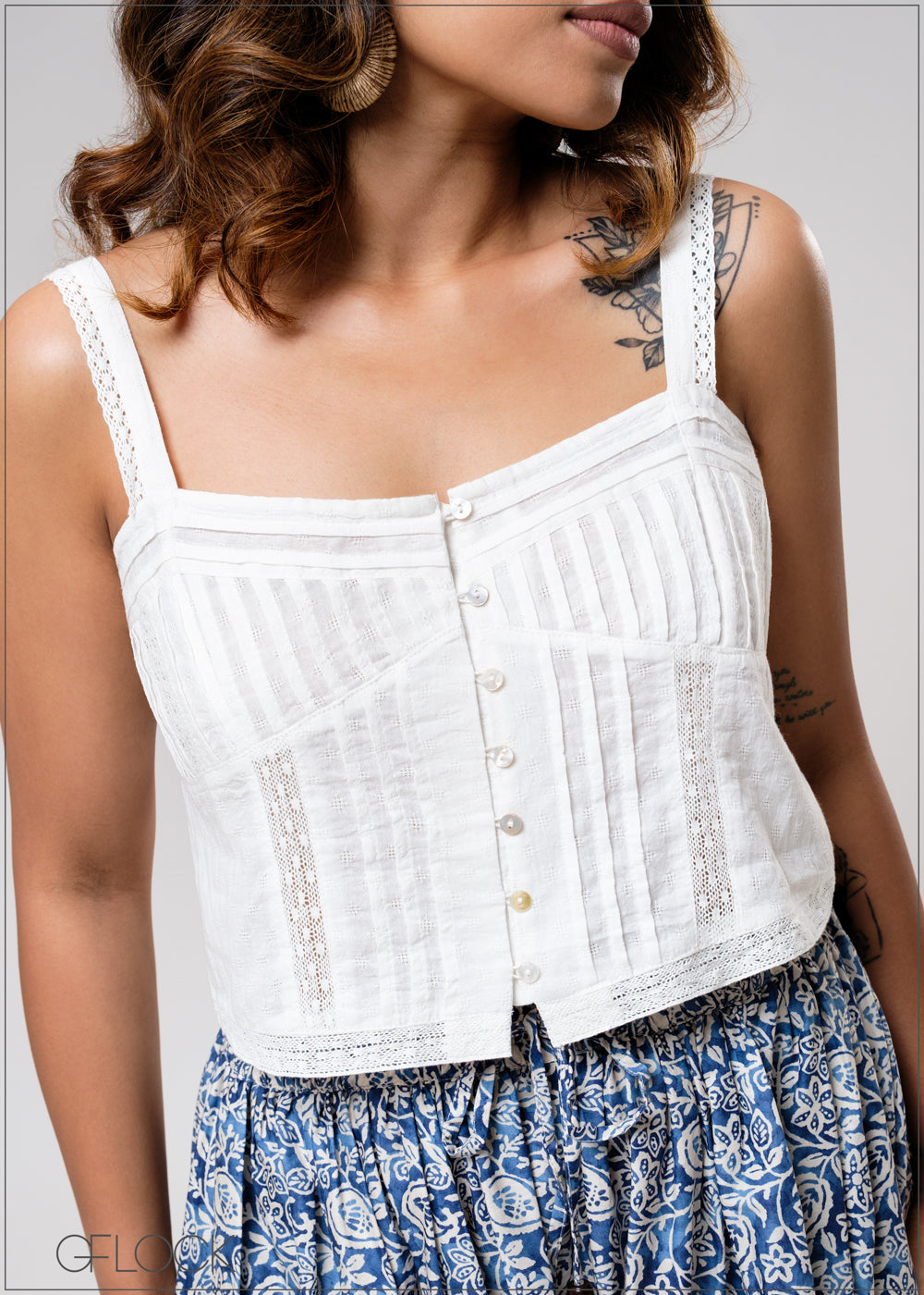 Border Print Maxi Skirt - 310725