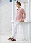 Chinese Collar Long Sleeve Shirt - 200224