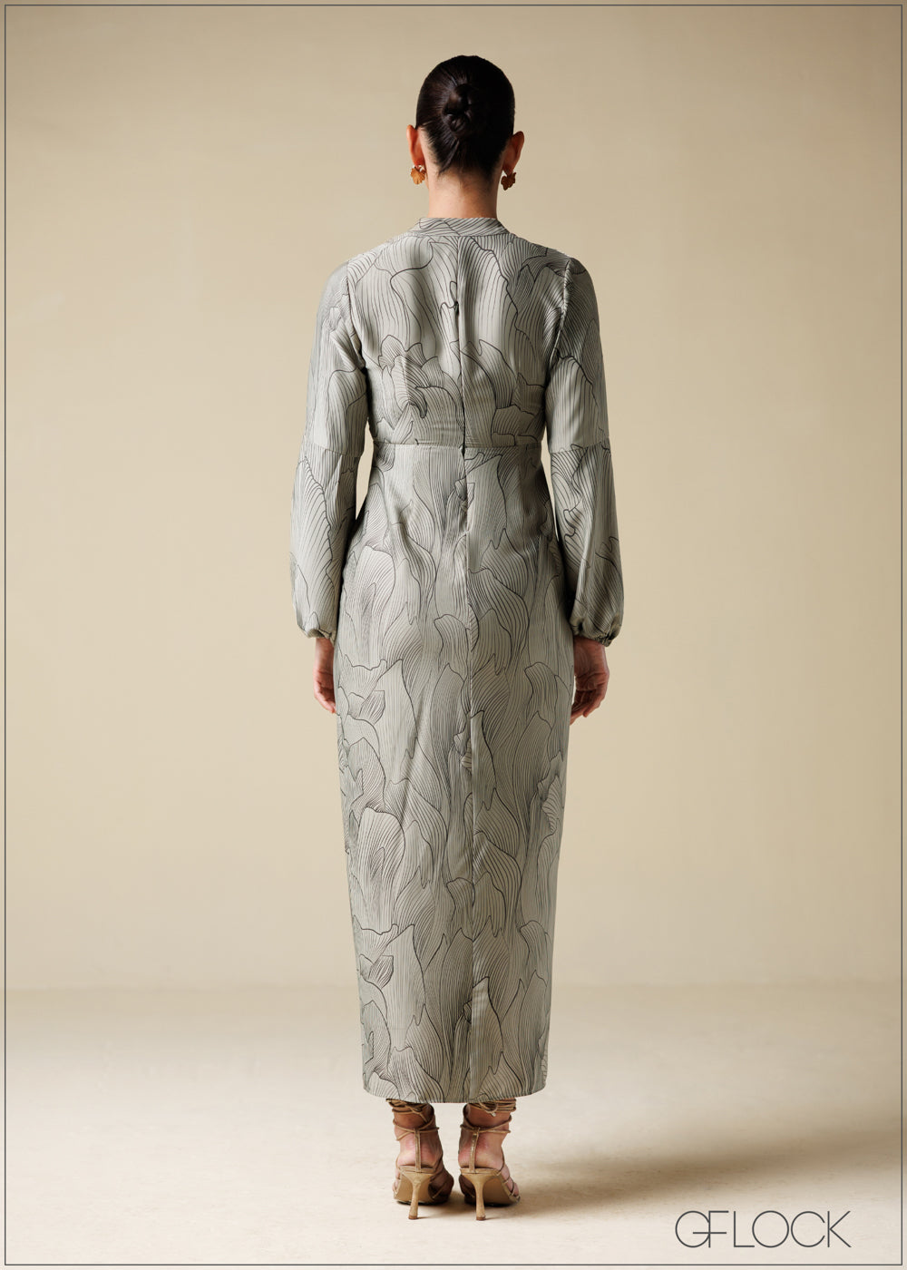 Knot Detail Printed Maxi Dress - 250725